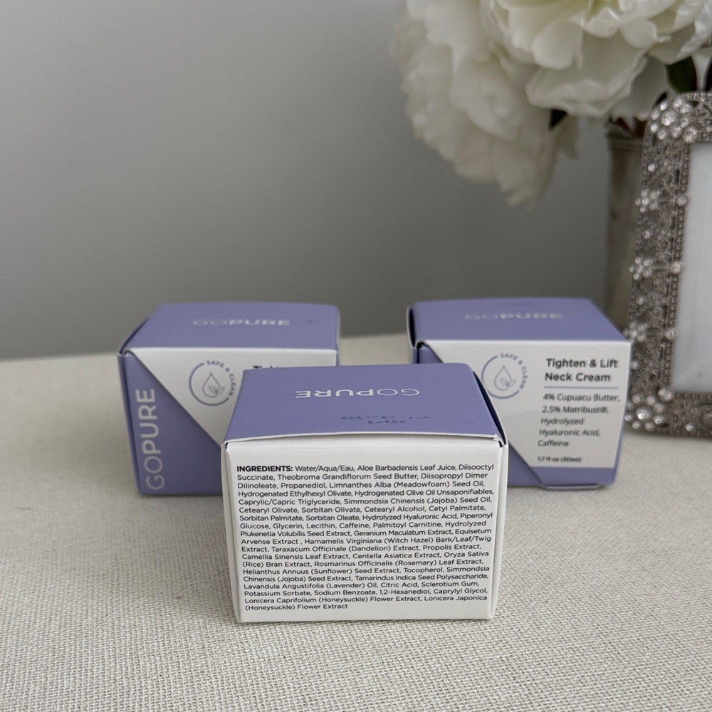 Brand New Set of 3 Go Pure - Tighten and Lift Neck Cream - Picture 5 of 12